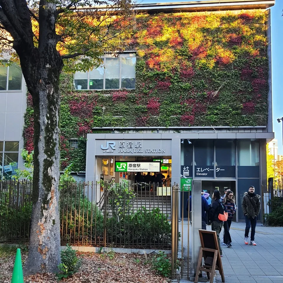 原宿街景、車站與月台，原貼文第 1 張照片