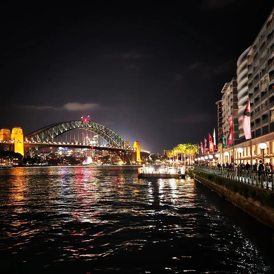 環形碼頭步道遠眺海港大橋璀璨夜景 · Post 7 第 5 張